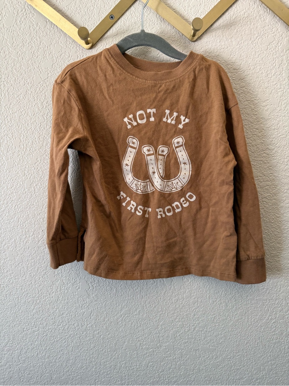 Kids Long-Sleeve Graphic Tee - Brown 'Not My First Rodeo'